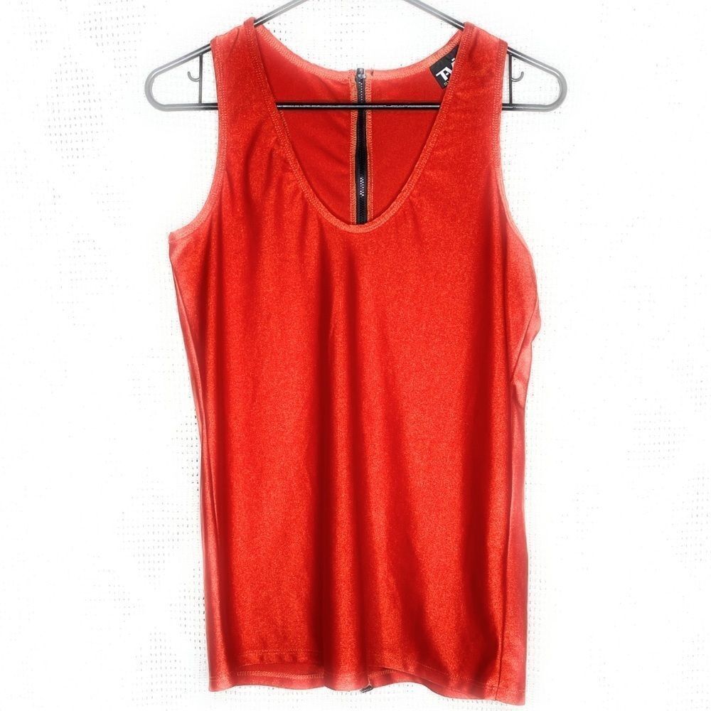 Tavik Swimwear Tank Top Zipper Down Back Red nwot‎